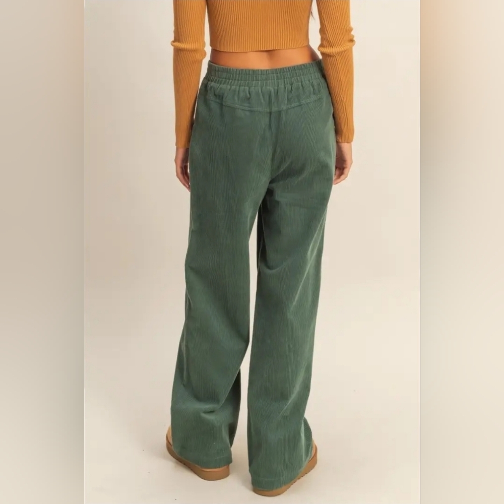 Corduroy High-Waisted Wide Leg Pants - Picture 4 of 4